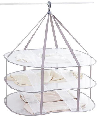 3-Tier Folding Clothes Drying Rack for Flat Drying Wool & Sweaters - Maintains Shape & Prevents Stretching - V1258-DP02-BOL-315