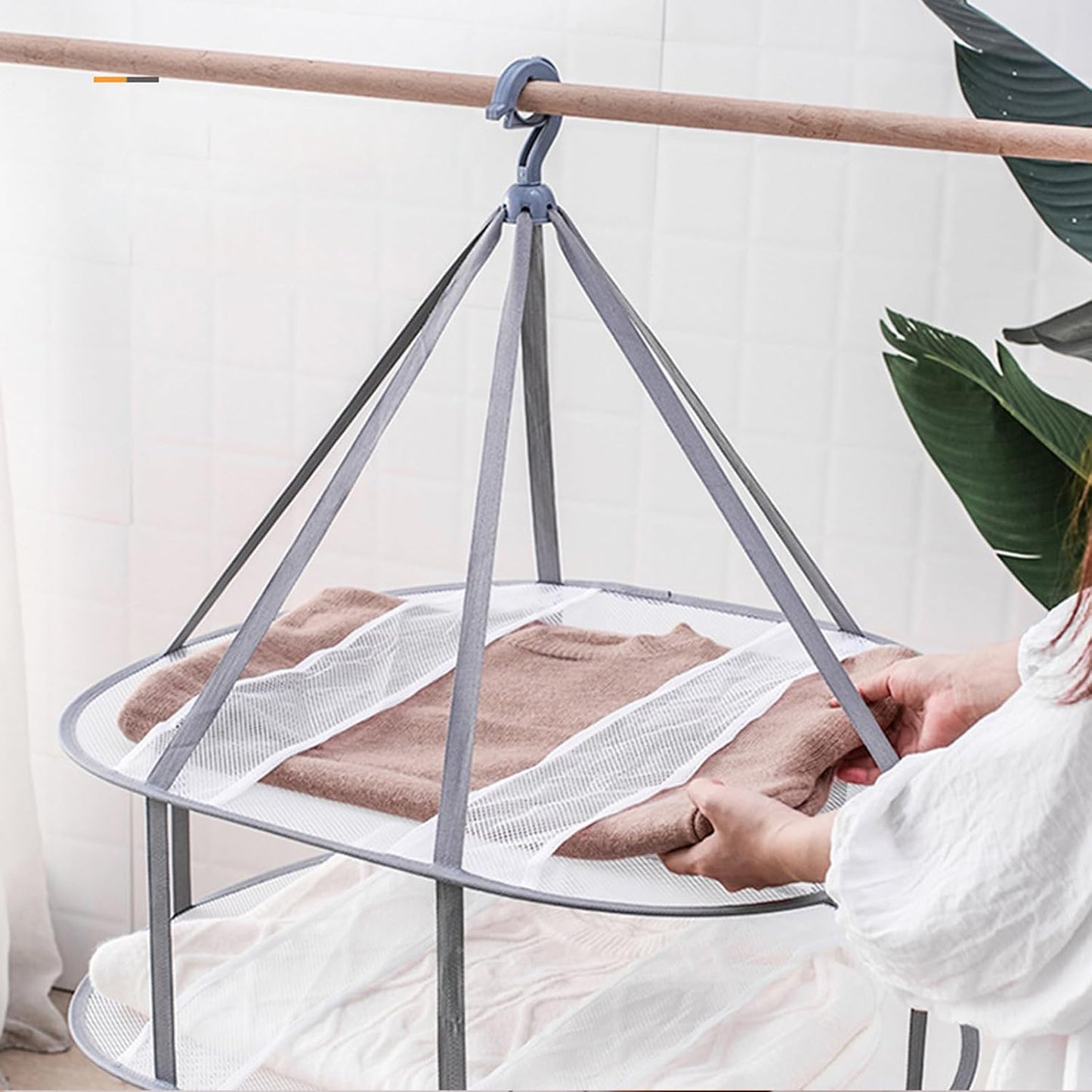 3-Tier Folding Clothes Drying Rack for Flat Drying Wool & Sweaters - Maintains Shape & Prevents Stretching - V1258-DP02-BOL-315