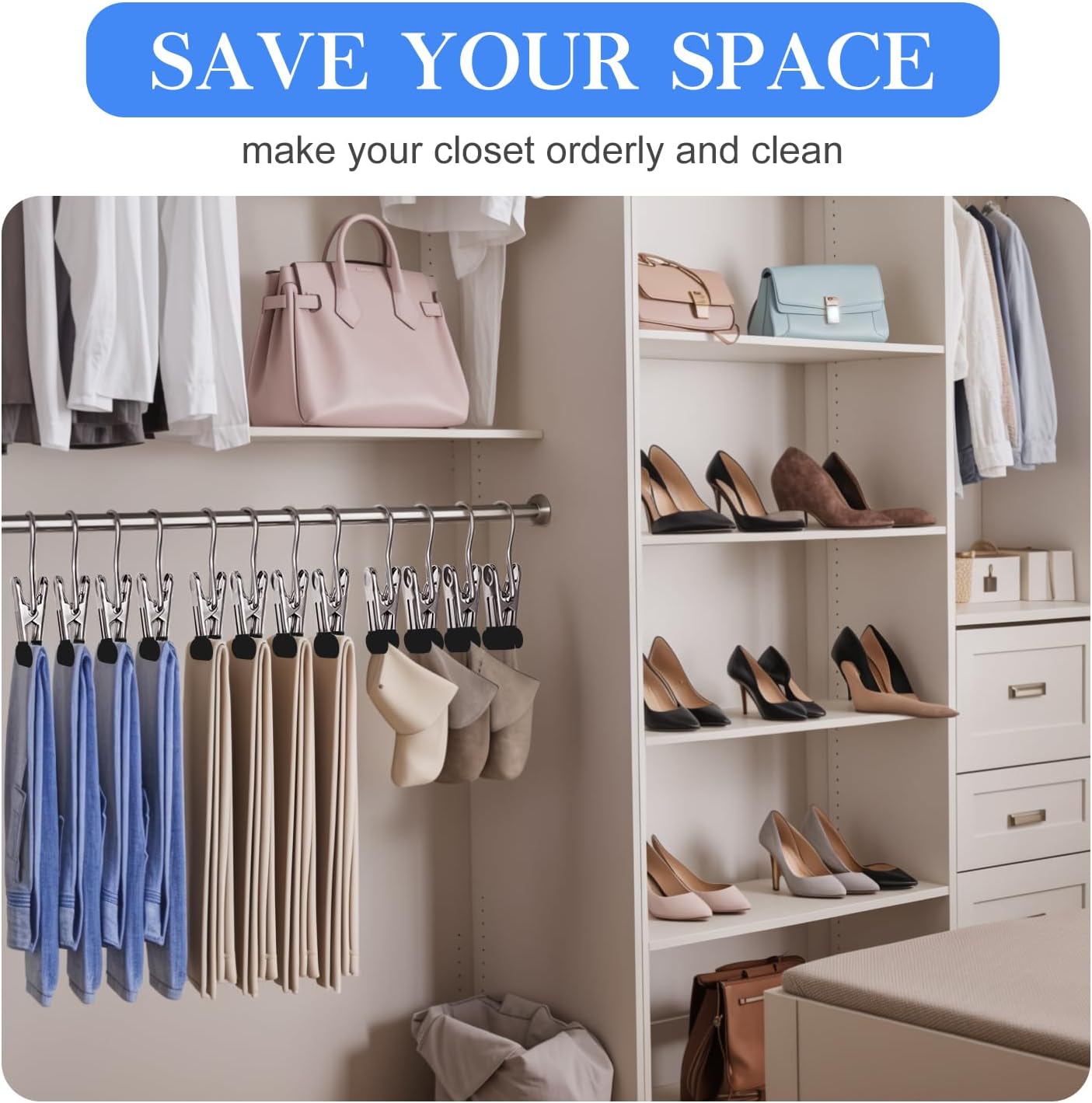 30-Piece Rotating Belt Organizer with Clips Durable Space-Saving Closet Hanger V1258-DP02-BOL-317
