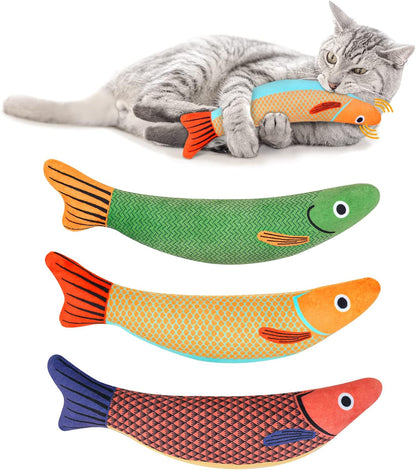 3-Piece Catnip Toy Set Interactive Plush Cartoon Cat Chew Toys Durable Indoor Kitten Playthings V1258-DP02-BOL-321