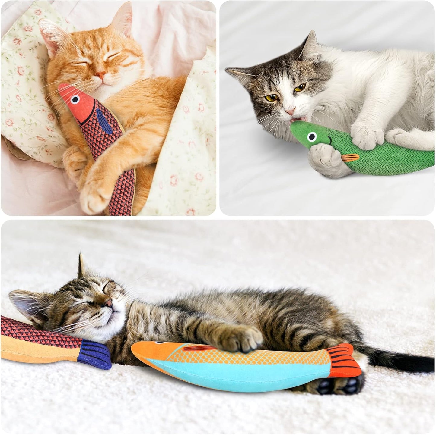3-Piece Catnip Toy Set Interactive Plush Cartoon Cat Chew Toys Durable Indoor Kitten Playthings V1258-DP02-BOL-321