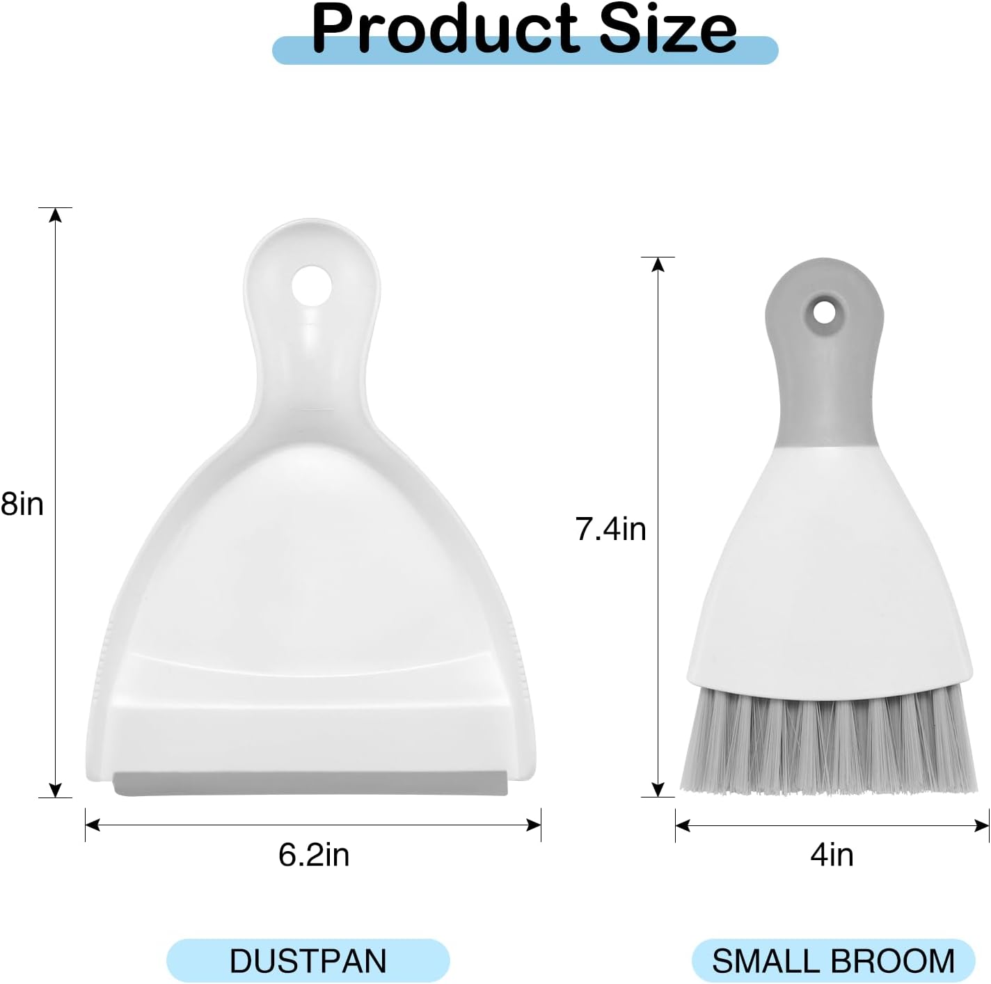 Compact Broom and Dustpan Set with Mini Hand Brush - Portable Cleaning Kit for Home Office Desks Keyboards V1258-DP02-BOL-322