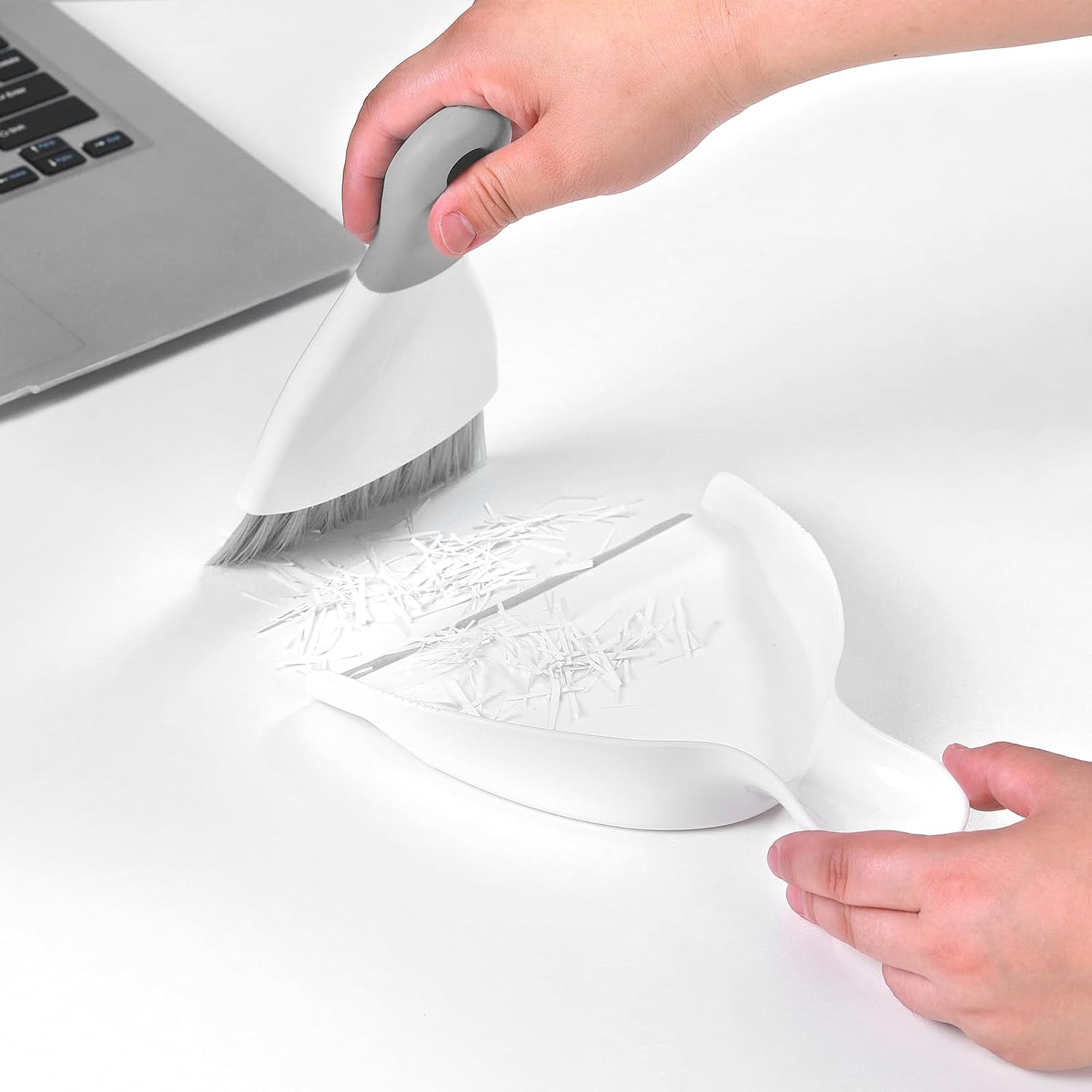 Compact Broom and Dustpan Set with Mini Hand Brush - Portable Cleaning Kit for Home Office Desks Keyboards V1258-DP02-BOL-322