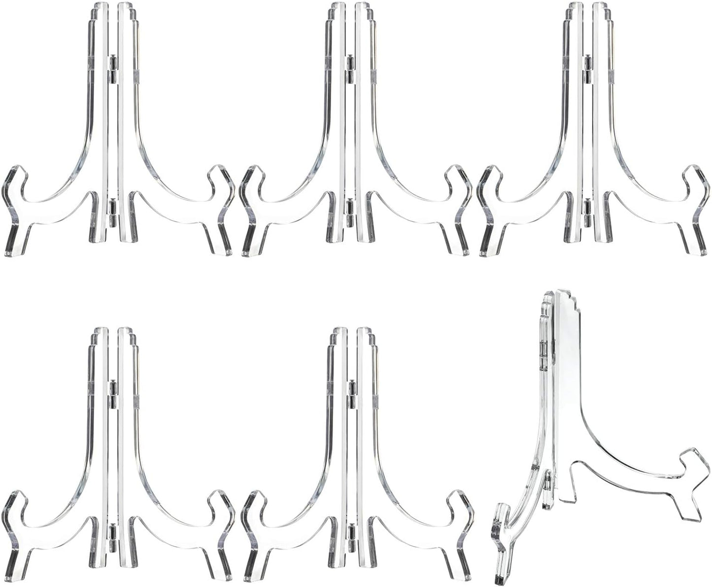 6 Pack Clear Acrylic Display Easels Stand - Perfect for Books Photo Frames Signs - Versatile Desktop V1258-DP02-BOL-323
