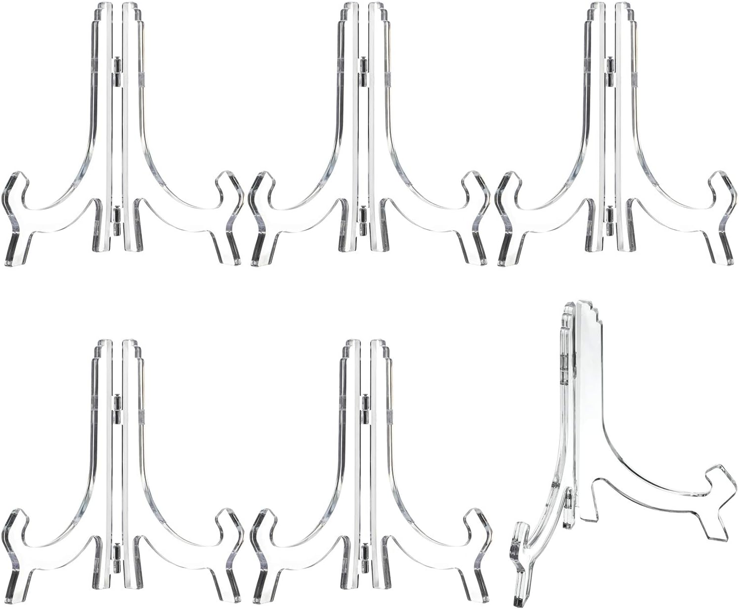 6 Pack Clear Acrylic Display Easels Stand - Perfect for Books Photo Frames Signs - Versatile Desktop V1258-DP02-BOL-323