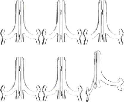 6 Pack Clear Acrylic Display Easels Stand - Perfect for Books Photo Frames Signs - Versatile Desktop V1258-DP02-BOL-323