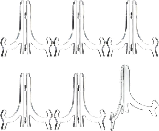 6 Pack Clear Acrylic Display Easels Stand - Perfect for Books Photo Frames Signs - Versatile Desktop V1258-DP02-BOL-323