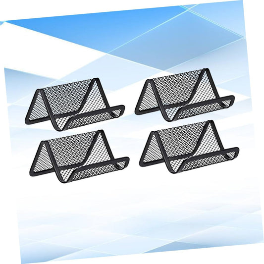 4 Pack Black Metal Business Card Holder - Office Desk Card Holder - Professional Business Card Case V1258-DP02-BOL-325