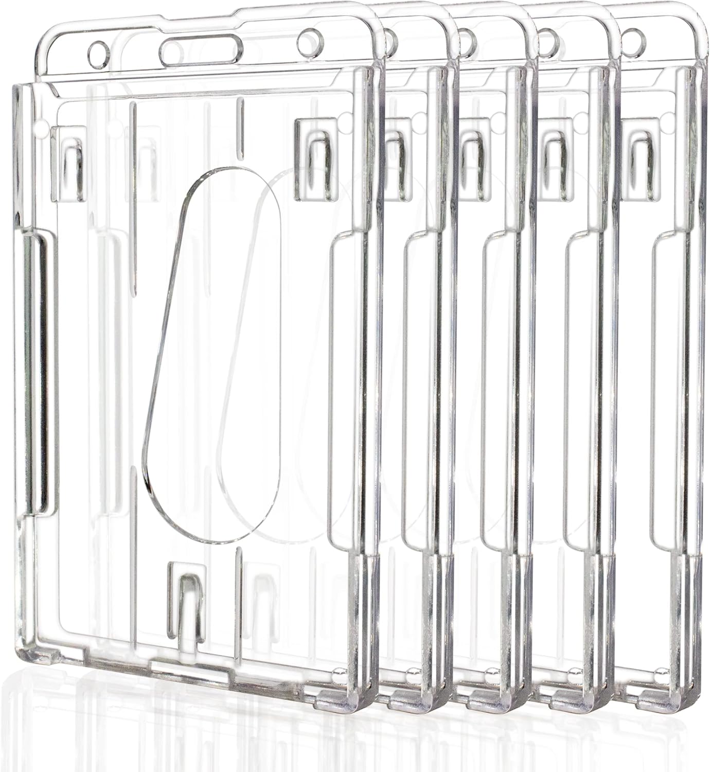 5 Pack Vertical Double Sided Transparent Wall Hooks V1258-DP02-BOL-326