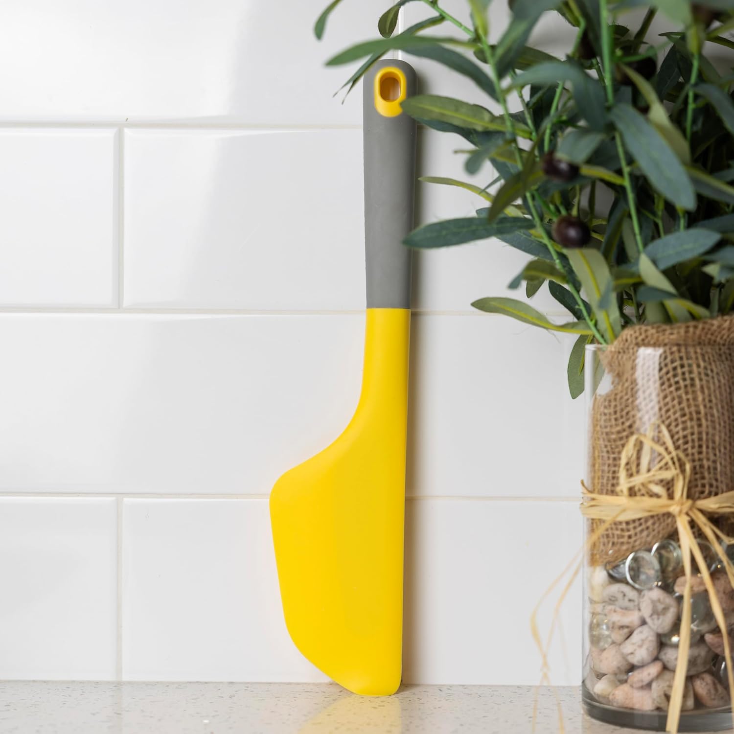 35cm Yellow Silicone Omelette Spatula Flexible Non-Stick Heat Resistant Kitchen Tool for Pancakes Cheesecake V1258-DP02-BOL-33