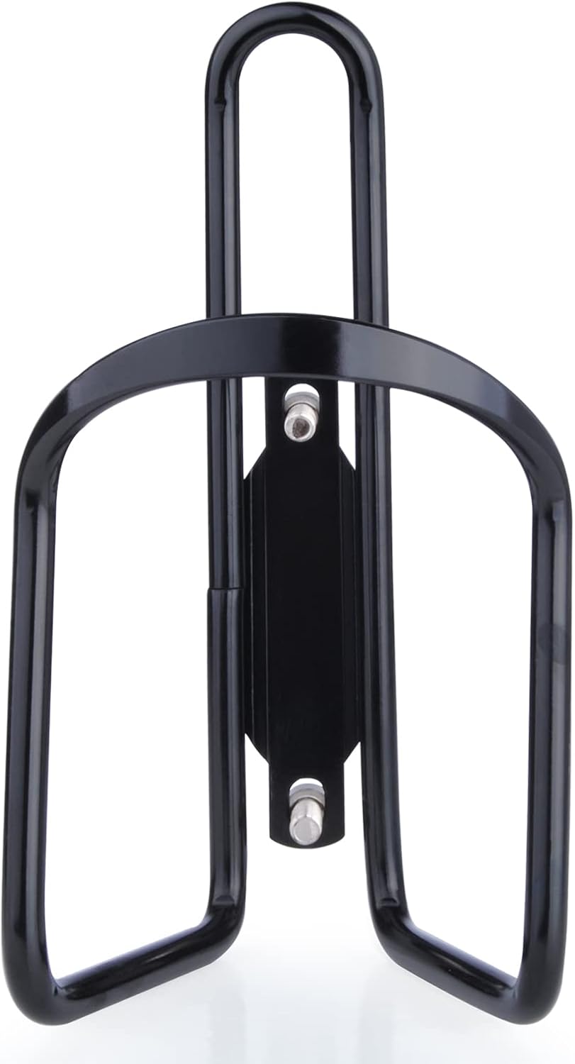 Aluminium Bicycle Water Bottle Cage Universal 70-76mm Mount Lightweight Black with Screws V1258-DP02-BOL-332