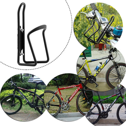 Aluminium Bicycle Water Bottle Cage Universal 70-76mm Mount Lightweight Black with Screws V1258-DP02-BOL-332