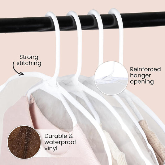12 Pack Transparent Dustproof Garment Bags 60x30cm Wardrobe Organizer Storage Covers V1258-DP02-BOL-336