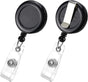 2 Pack Black Retractable ID Badge Holders with Belt Clip for Teachers Students Office Staff V1258-DP02-BOL-341