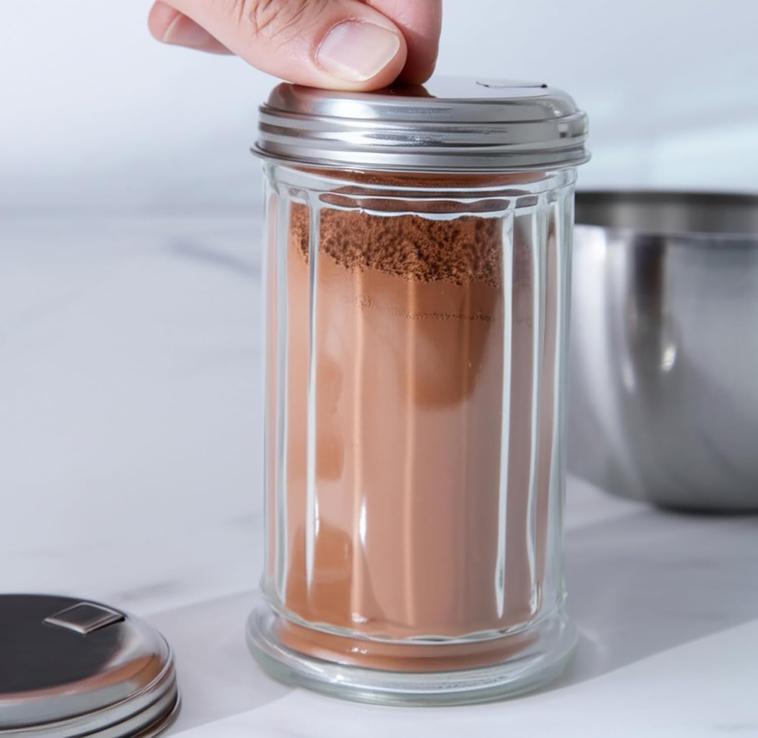 Sugar Bowl Glass Sugar Shaker Dispenser for Home Kitchen V1258-DP02-BOL-343