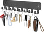 8 Hook Metal Key Rack Black Self-Adhesive or Screw Mount for Kitchen Office Hallway V1258-DP02-BOL-347
