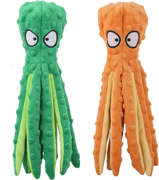 2-Pack Squeaky Plush Dog Toys for Chewers Puppy Teething Durable Interactive Chew Toys for Small Medium Large V1258-DP02-BOL-349