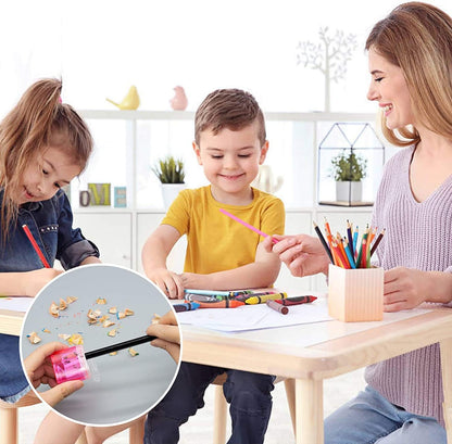 24 Pack Kids Pencil Sharpeners Small Handheld Dual Hole with Lid for Children Students V1258-DP02-BOL-352