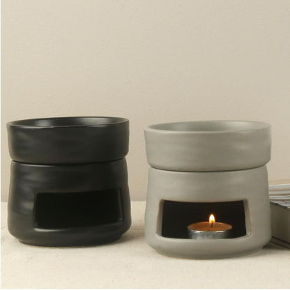 Yellow Ceramic Aroma Burner Shareable Candle Holder Aromatherapy Diffuser Home Decor V1258-DP02-BOL-354