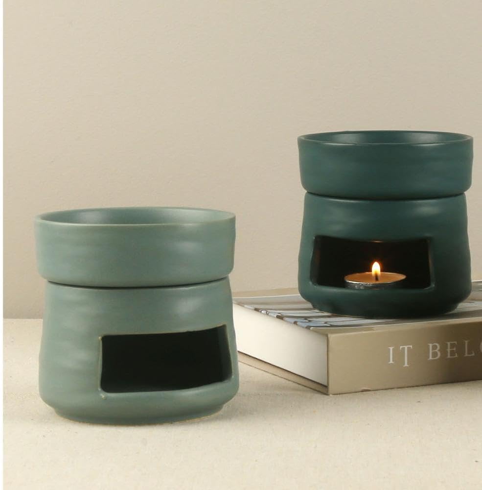 Yellow Ceramic Aroma Burner Shareable Candle Holder Aromatherapy Diffuser Home Decor V1258-DP02-BOL-354