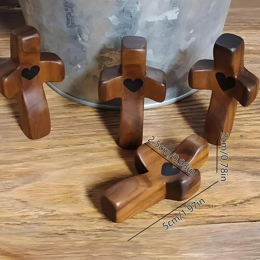 Black Cross Ornaments Set of 5 Wooden Cross Crafts Perfect Gift Idea V1258-DP02-BOL-355