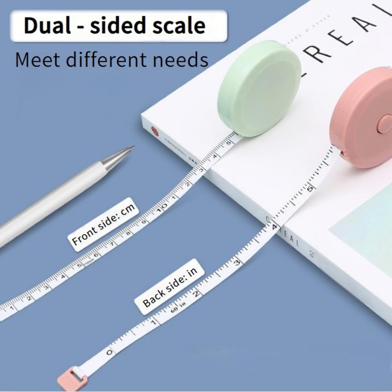 3 Pack Retractable Measuring Tape 150cm Double Sided Flexible for Body Measurements Sewing and Crafts V1258-DP02-BOL-357