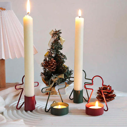 2 Pack Christmas Candles - Gingerbread & Nutcracker Shaped Candles - Arch Design - Red & Green Festive Decor V1258-DP02-BOL-359