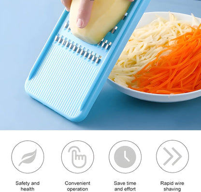 Green Multifunctional Stainless Steel Vegetable Julienne Grater with Anti-Slip Ergonomic Handle for Shredding V1258-DP02-BOL-36