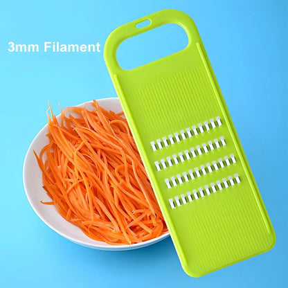 Green Multifunctional Stainless Steel Vegetable Julienne Grater with Anti-Slip Ergonomic Handle for Shredding V1258-DP02-BOL-36