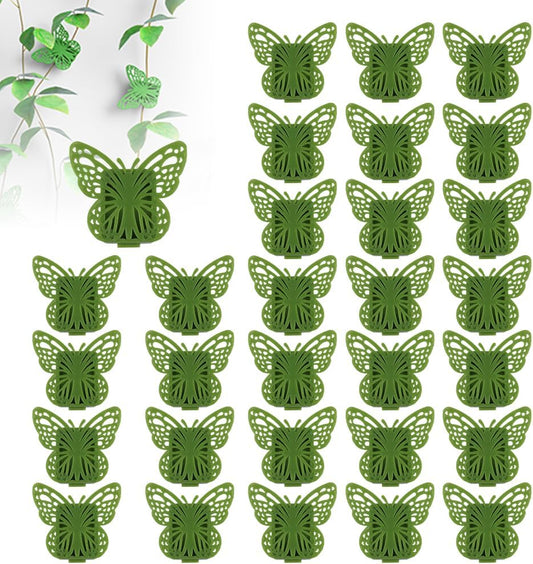 30 Green Butterfly Leaf Plant Clips Invisible Wall Plant Support Hooks Vinyl Cross Brackets for Indoor V1258-DP02-BOL-361