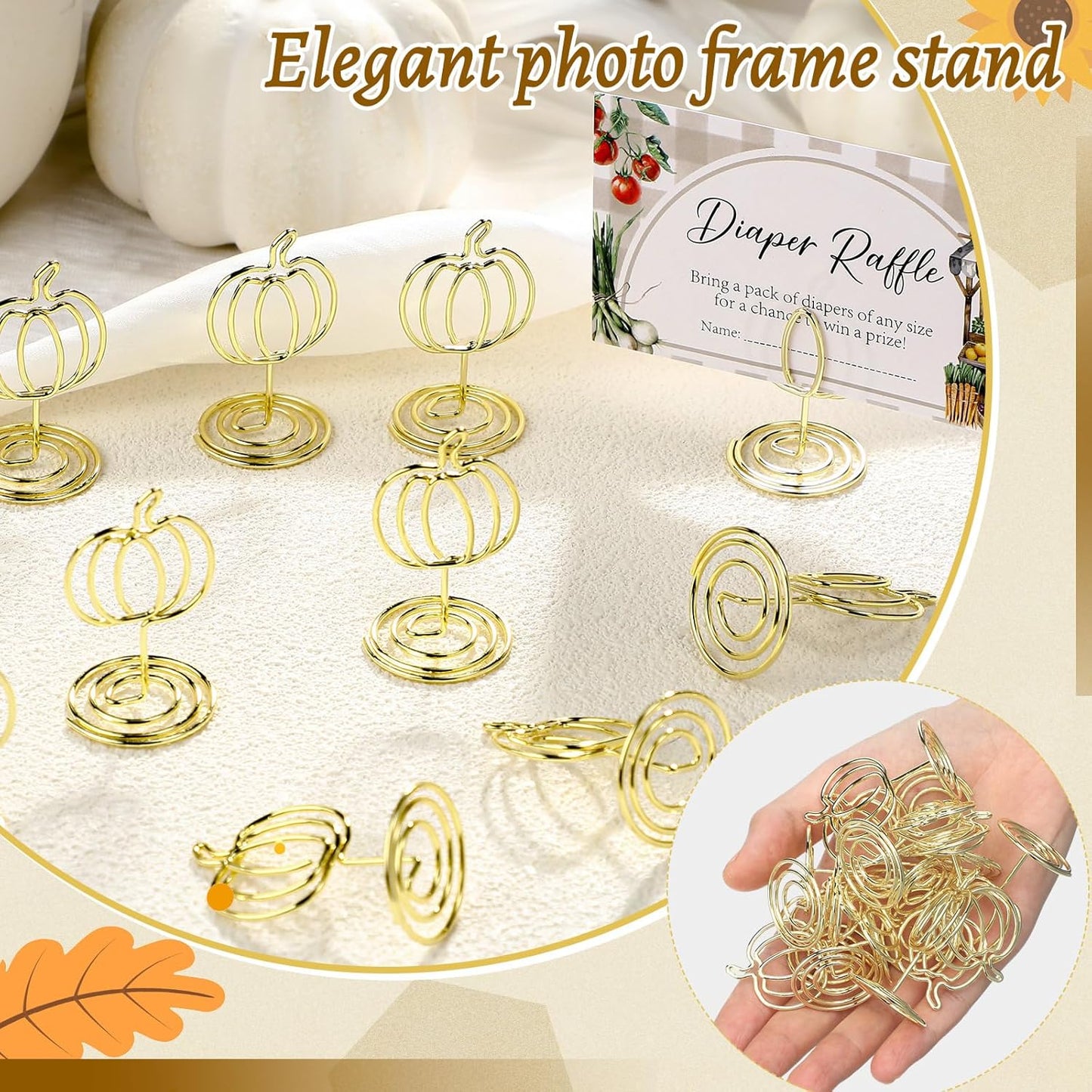 30 Pack Gold Pumpkin Table Decorations 5cm - Autumn Festival Ornaments V1258-DP02-BOL-363