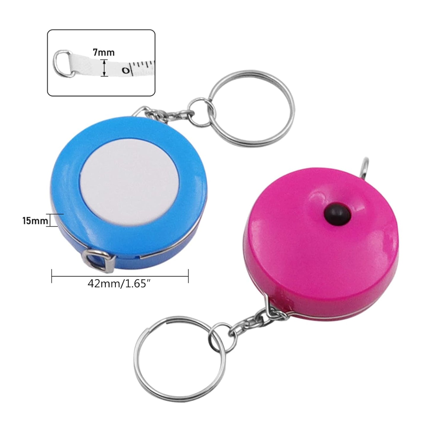 4 Pack Double-Sided Measuring Tape 60 Inch 1.5m Retractable Soft Portable with Keychain for Tailors and V1258-DP02-BOL-365