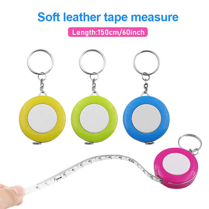 4 Pack Double-Sided Measuring Tape 60 Inch 1.5m Retractable Soft Portable with Keychain for Tailors and V1258-DP02-BOL-365