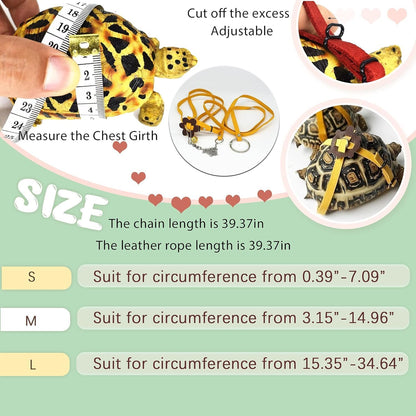 Yellow Turtle Harness Medium Size No Bell with Walking and Chest Straps Turtle Accessories for Turtles and V1258-DP02-BOL-366