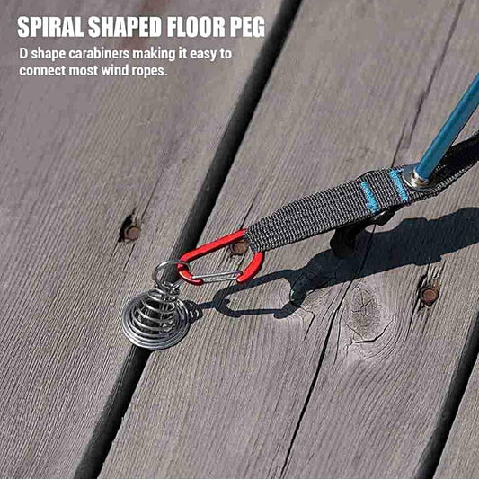10 Pack Tent Pegs Aluminium Alloy Visgraat Shaped Windproof Octopus Tenthorns with Spring Clips Portable Rope V1258-DP02-BOL-367
