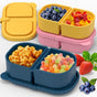 3 Pack Silicone Lunch Boxes Reusable with Lids Mini Double Compartment Portable Food Storage Containers for V1258-DP02-BOL-368