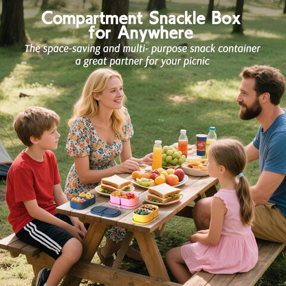 3 Pack Silicone Lunch Boxes Reusable with Lids Mini Double Compartment Portable Food Storage Containers for V1258-DP02-BOL-368