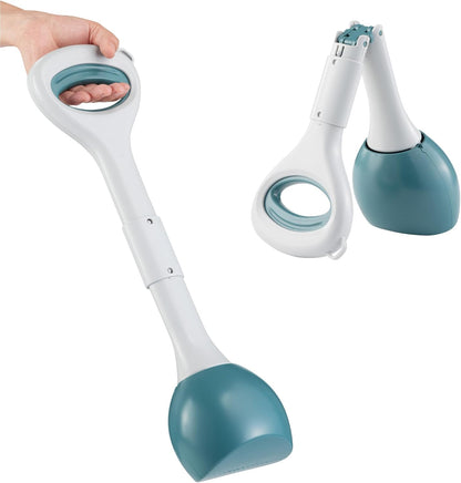 Dog Poop Scooper - 1 Piece - Dark Green - Pet Waste Remover with Secure Closure and Smooth Button - Long V1258-DP02-BOL-372