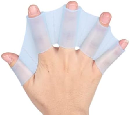 Silicone Swim Fins - Blue - 1 Pair - Ideal for Snorkeling - Comfortable Silicone Swimming Equipment V1258-DP02-BOL-375