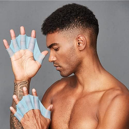 Silicone Swim Fins - Blue - 1 Pair - Ideal for Snorkeling - Comfortable Silicone Swimming Equipment V1258-DP02-BOL-375