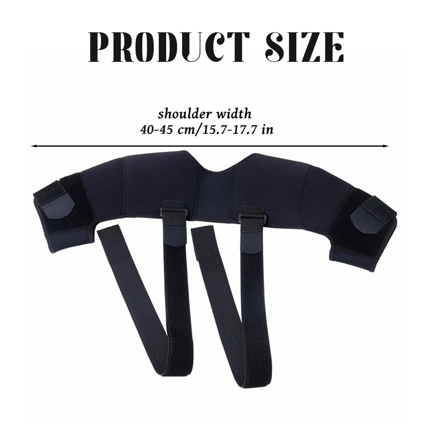 Adjustable Shoulder Support Brace - Black - Breathable Protective Shoulder Sleeve for Sleeping, Sports & V1258-DP02-BOL-376