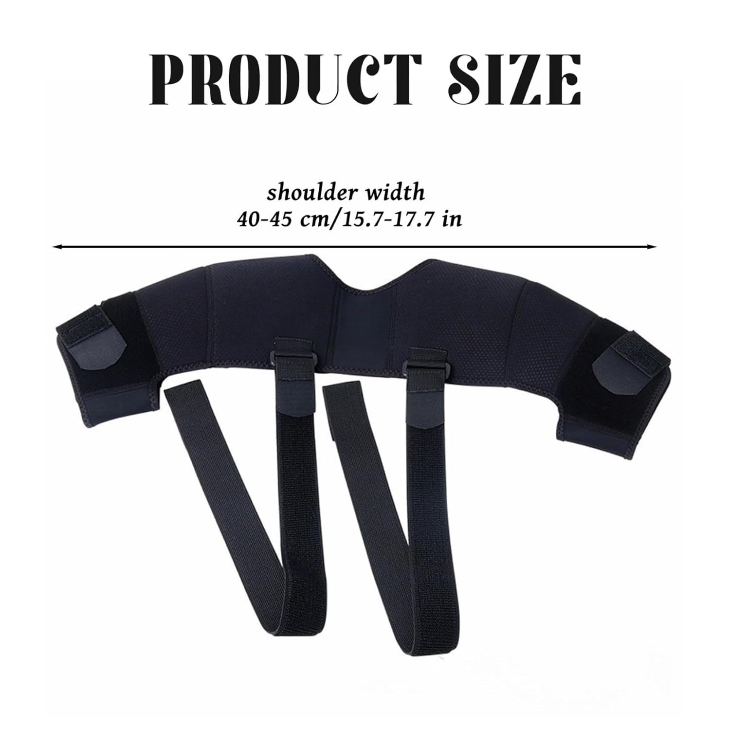 Adjustable Shoulder Support Brace - Black - Breathable Protective Shoulder Sleeve for Sleeping, Sports & V1258-DP02-BOL-376