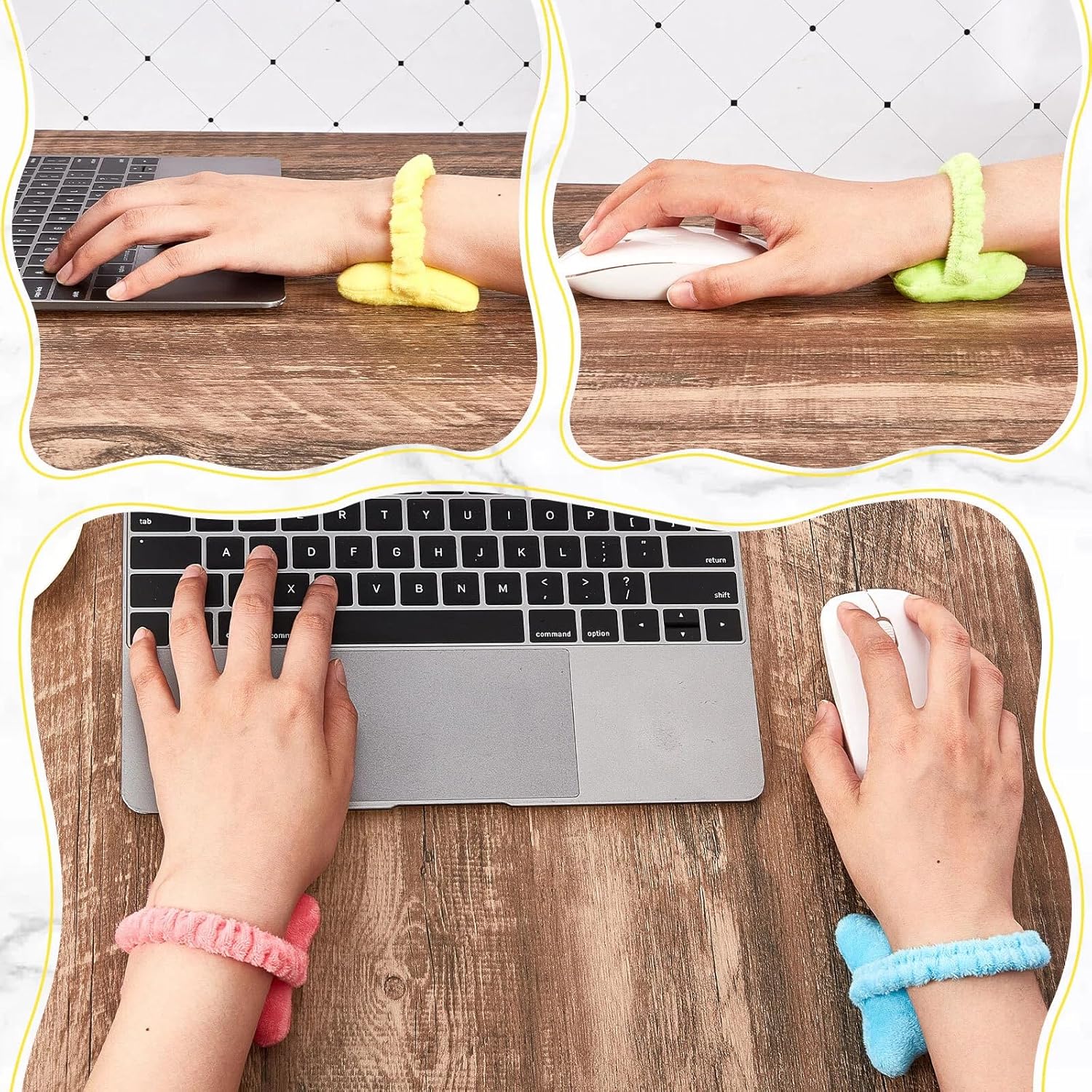 10-Pack Portable Ergonomic Wrist Rest for Typing Keyboard Computer Use Plush Material Curved Design V1258-DP02-BOL-379