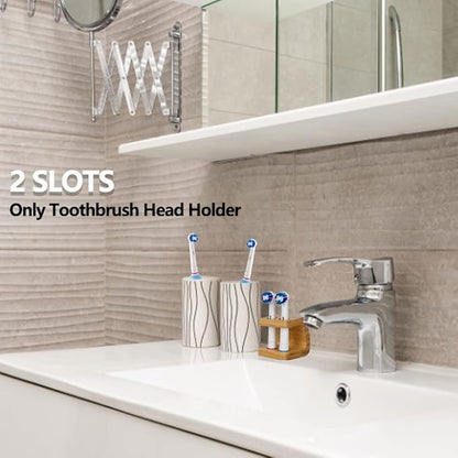 Bamboo Toothbrush Holder Organizer Set of 1 - Keep Bathroom Tidy & Hygienic - Stylish Sustainable Storage V1258-DP02-BOL-382