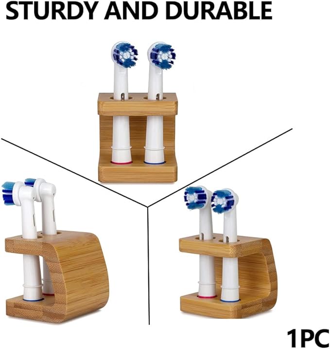 Bamboo Toothbrush Holder Organizer Set of 1 - Keep Bathroom Tidy & Hygienic - Stylish Sustainable Storage V1258-DP02-BOL-382