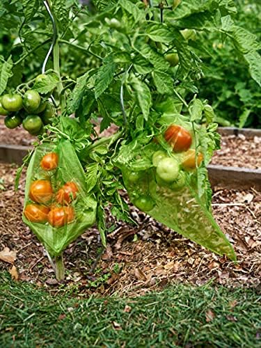 100 Pack Army Green 7x5 Inch Drawstring Mesh Bags for Potatoes Fruit Vegetables Plants Flowers Protection V1258-DP02-BOL-384