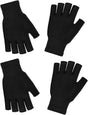 Unisex Black Touchscreen Gloves 2 Pack - Ideal for Work Writing Typing with Half Fingers V1258-DP02-BOL-388