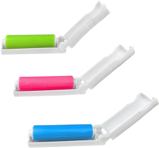 3 Pack Reusable Washable Silicone Pet Hair Remover Roller for Clothes Furniture Carpets - Effective Lint and V1258-DP02-BOL-39