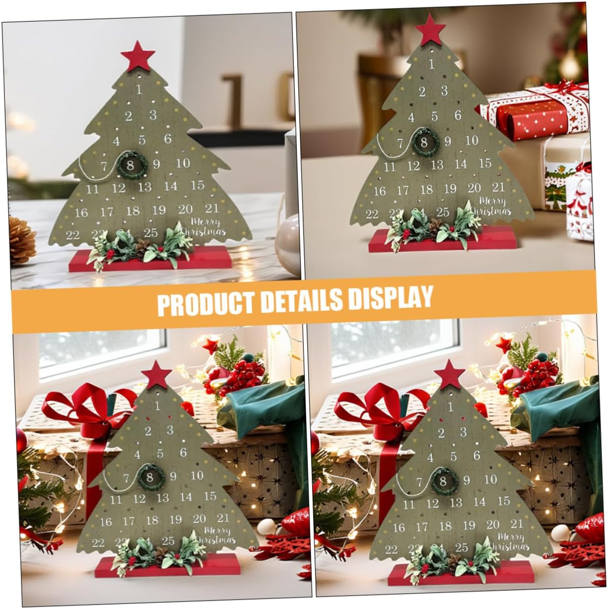 2026 Christmas Tree Advent Calendar - 1 Piece - Office Decoration - Holiday Countdown Function - Festive Charm V1258-DP02-BOL-390