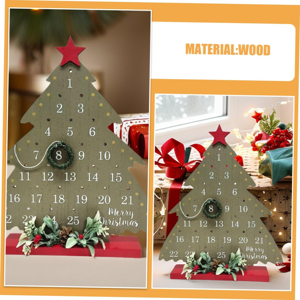 2026 Christmas Tree Advent Calendar - 1 Piece - Office Decoration - Holiday Countdown Function - Festive Charm V1258-DP02-BOL-390